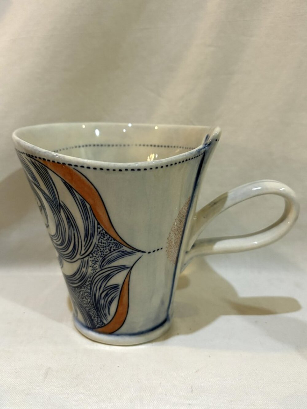 Anthropologie Pacifica Linda Fahey Coffee Mug Teacup EUC